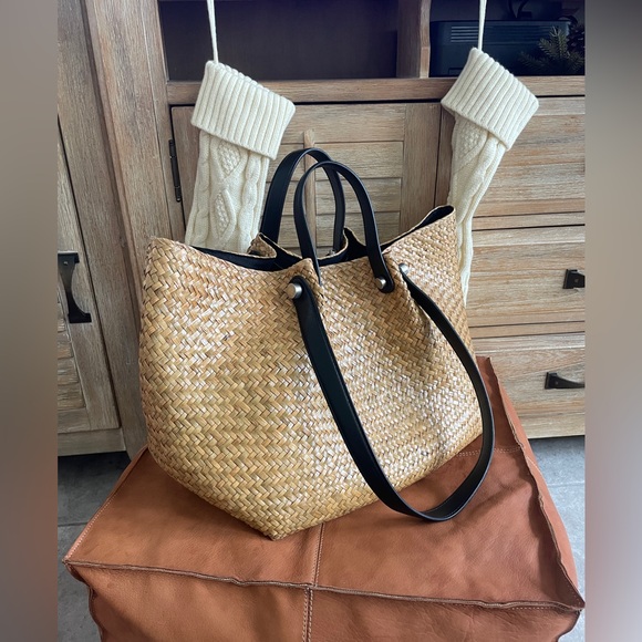 All saints Allington straw tote bag - Picture 4 of 4